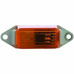 Uriah Products Uriah 3-1/4" X 1" Rectangular Amber Clearance Light On White Mounting Base #UL107000